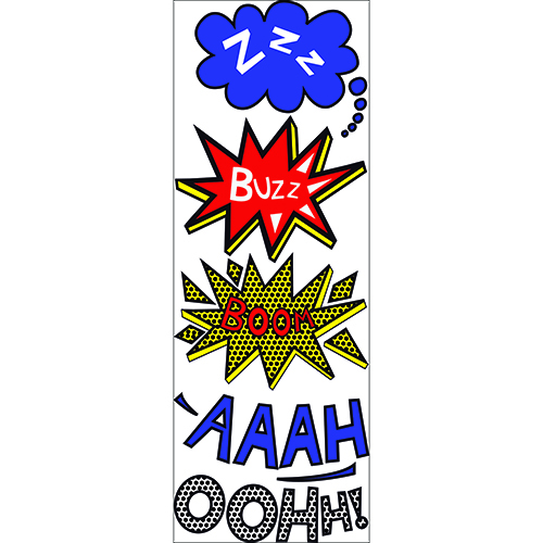 Lot d'autocollant de sticker comics - ZZZ - BOOM - AAAH - OOOHH