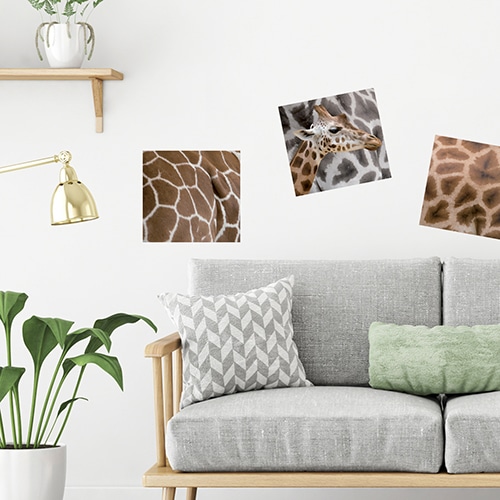 Exemple de déco avec sticker girafe dans un salon