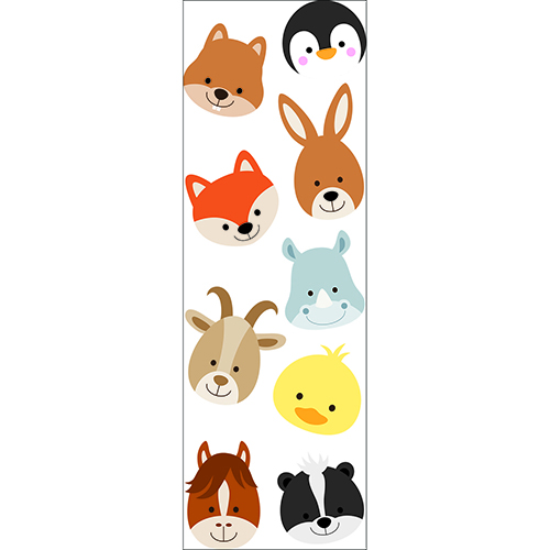 Stickers autocollants Planche Adorables Frimousses d'Animaux