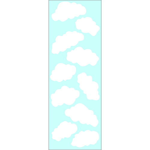 Sticker adhésif Nuages blanc et bleu