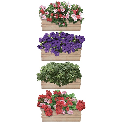 Autocollant Fleurs au balcon 4 pots