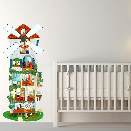 sticker mural autocollant Moulin à Souris pour enfants dans une chambre pour bébé