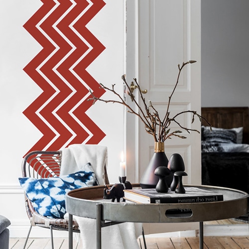 stickers autocollants Chevrons Rouges dans un salon design