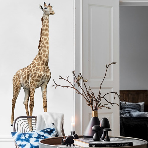 Sticker autocollant Mural Girafe dans un salon design