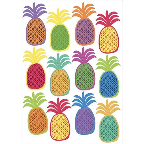 Stickers ananas multicolores adhésifs