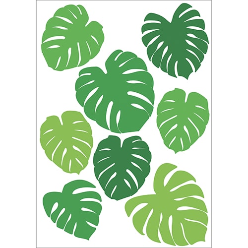 Lot de 8 autocollant de Feuilles de Monstera