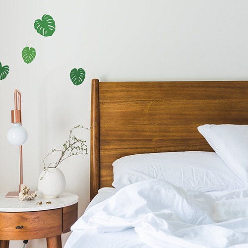 stickers muraux de Feuilles de Monstera dans une chambre