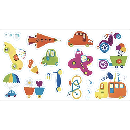 Stickers de dessin machine, fusée, voiture, moto pour enfant