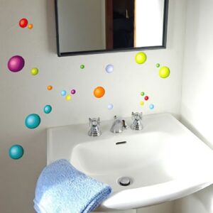 Stickers adhésifs balles colorées pour salle de bain