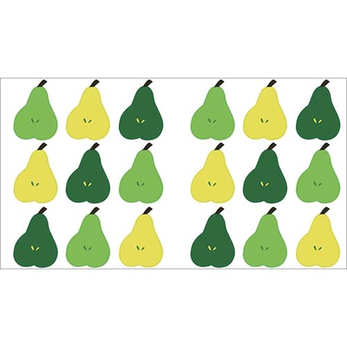 Planche d'autocollant sticker Poires prête à coller