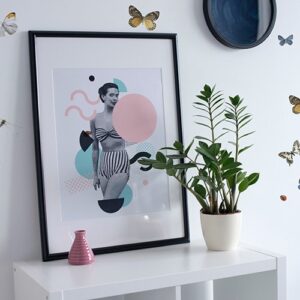 Stickers Libellules Papillons et Coccinelles avec plante décorative et cadre photo