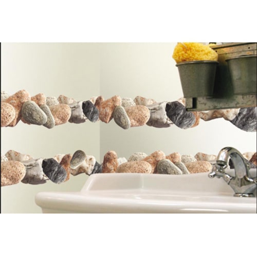 Stickers salle de bain zen avec galets - Adhésif déco 3D par Décorécébo