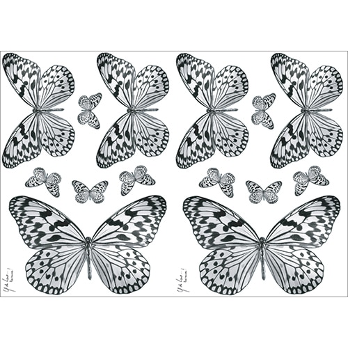 Lot de 14 Stickers à coller de Papillons Noir et blanc