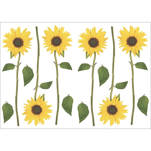 Lot de 6 stickers adhésif de Tournesols