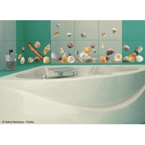 Stickers petits coquillages dans une salle de bain