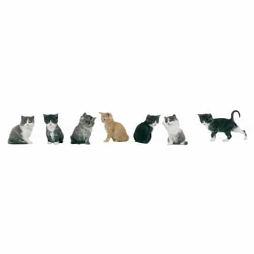 Adhésif stickers avec des chats gris et roux à coller