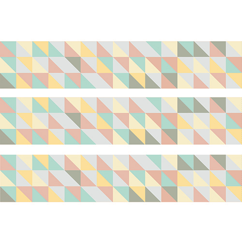 Sticker autocollant Papillons scandinave chevrons 3D sur un mur blanc avec une fenêtre et une horloge en bois