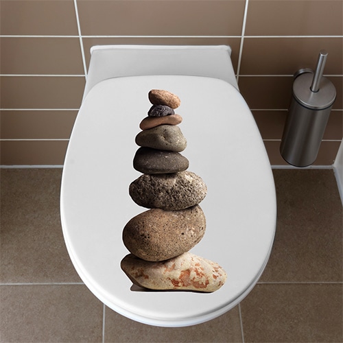 Stickers adhésifs Galets pour abattant de WC pour votre maison mis en ambiance, 4ème proposition