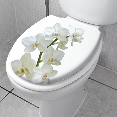 Sticker orchidée pour abattant de WC
