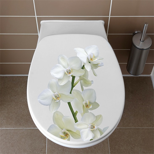 Sticker orchidée pour abattant de WC