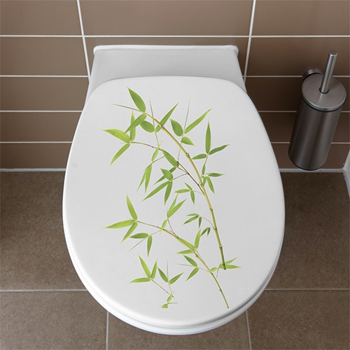 Sticker autocollant Bambous sur WC