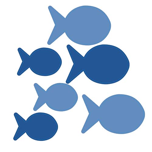 Stickers pour bateaux et poissons bleus ! Stickers autocollants poissons bleus