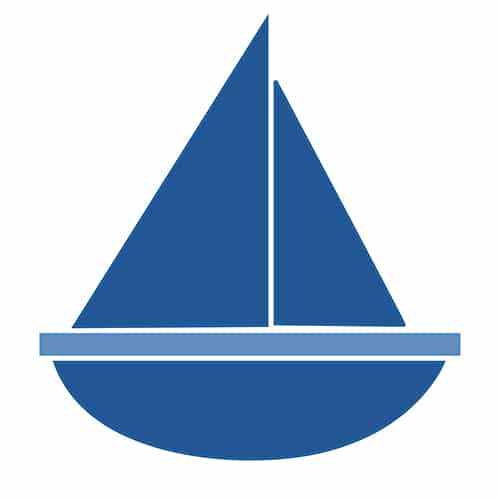 Sticker autocollant bateau bleu pour carrelage Bateau bleu !