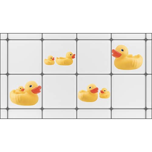 Stickers à coller sur carrelage de salle de bain Canards mis en ambiance, 4ème proposition