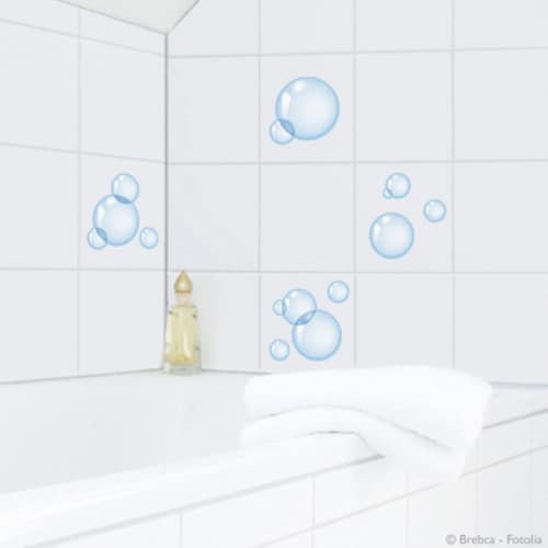 Autocollant gris Grenouille décoration pour paroi de douche de salle de bain moderne