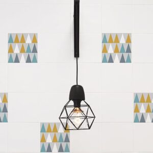 Sticker imitation Carrelage Scandinavie lampe design