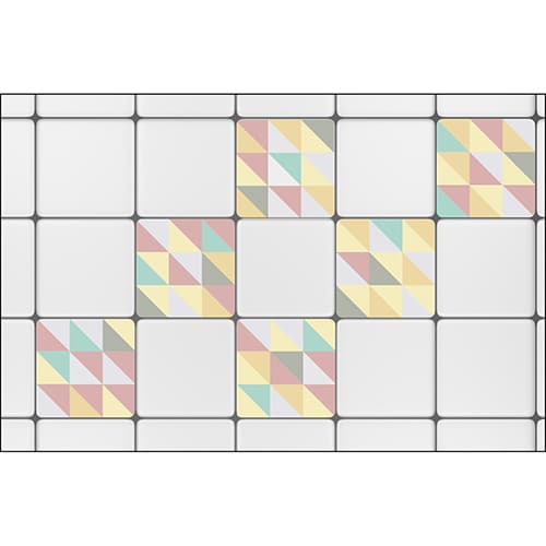 Sticker imitation Carrelage Scandinave Pastel