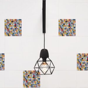 Sticker imitation Carrelage Mosaïque lampe design