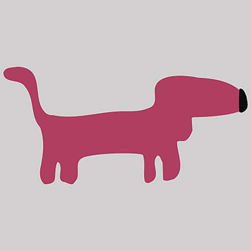 Sticker imitation Carreaux de Carrelage Funny Dogs rose