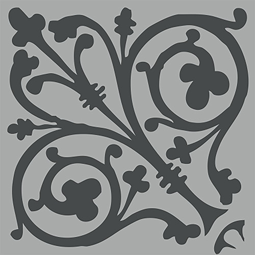 Sticker imitation Carrelage Ciment Baroque gris et noir