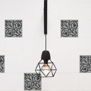 Sticker imitation Carrelage Ciment Baroque lampe design