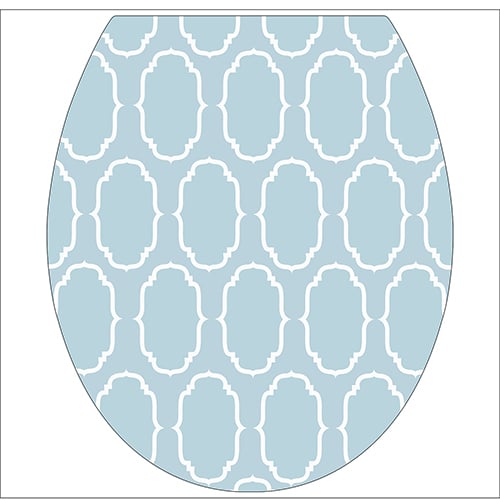 Sticker baroque bleu pour abattant de toilette