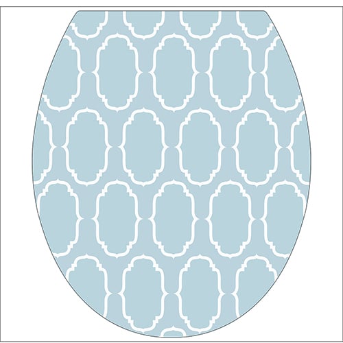 Sticker baroque bleu pour abattant de toilette