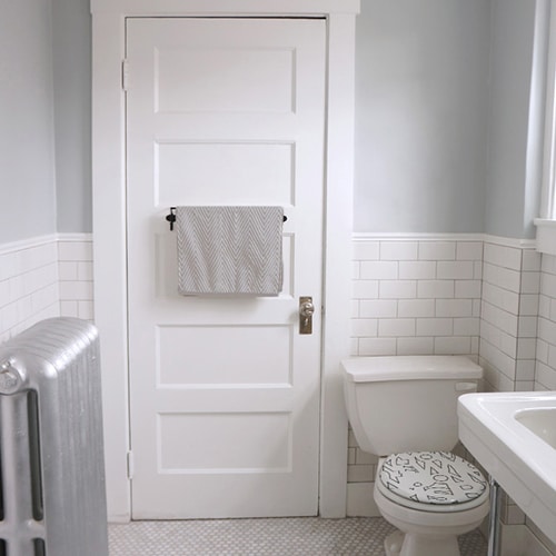 Sticker formes noir et blanc pour abattant de toilette