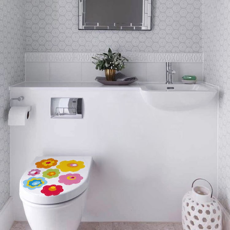 Sticker adhésif Fleurs pour décorer vos WC