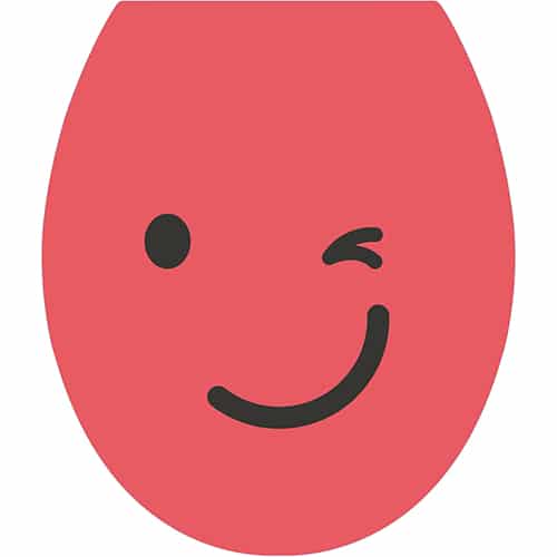 Sticker autocollant pour WC Smiley clin d'oeil rouge