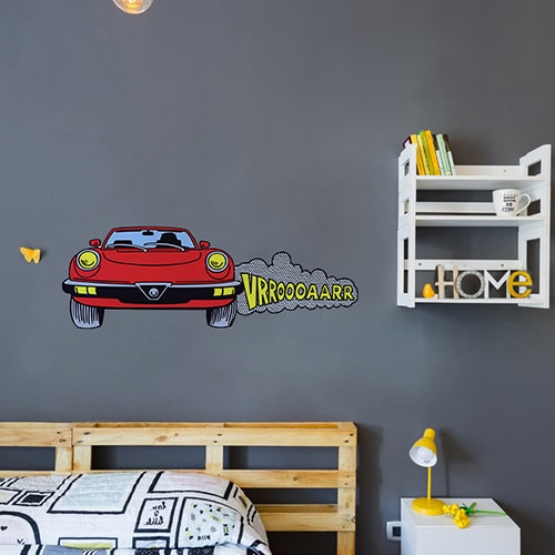 Autocollant Voiture BD pour chambre d'enfants