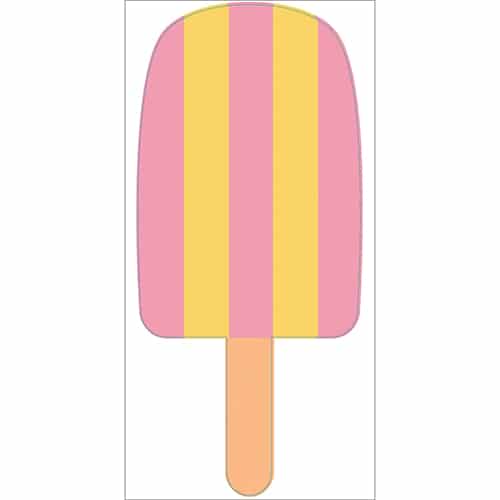Sticker déco esquimau glacé rose et jaune pour enfants