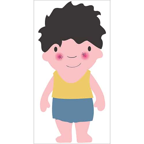 Sticker deco pour enfants petit garcon Brun aux joues roses