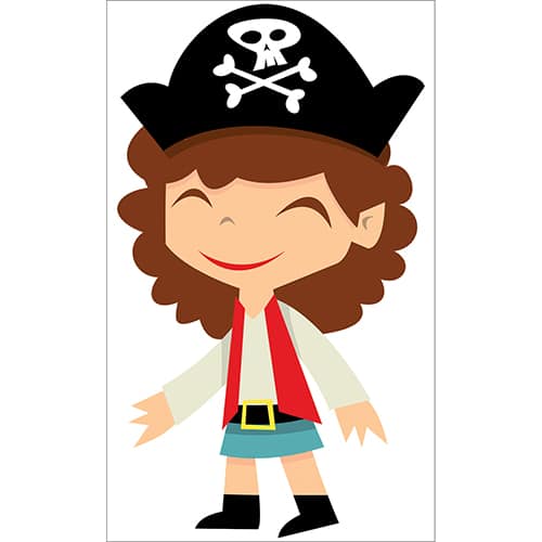 Sticker pirate fille pour enfants