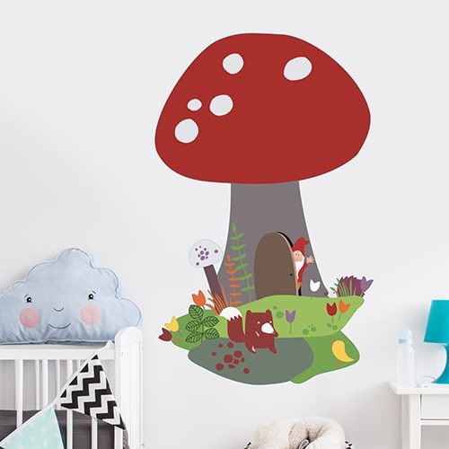 Sticker autocollant Champignon pour chambre d'enfant