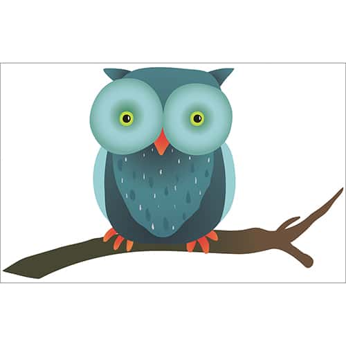 Sticker Hibou sur une Branche pour enfants