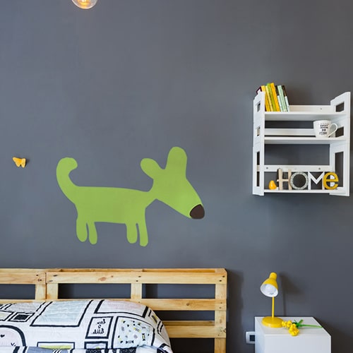 Autocollant Dog Vert pour chambre d'enfants