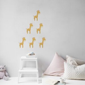 pyramide de girafes stickers pour enfants sur mur blanc