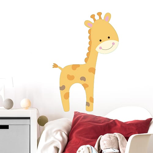 Sticker mural Girafe pour enfant sur fond blanc