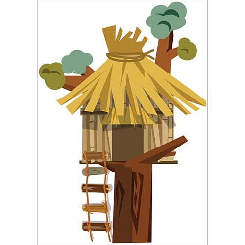 Sticker Cabane Afrique pour enfants